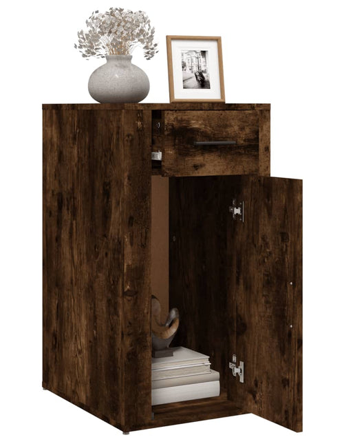 Încărcați imaginea în vizualizatorul Galerie, Dulap de birou, stejar fumuriu, 40x49x75 cm, lemn prelucrat - Lando
