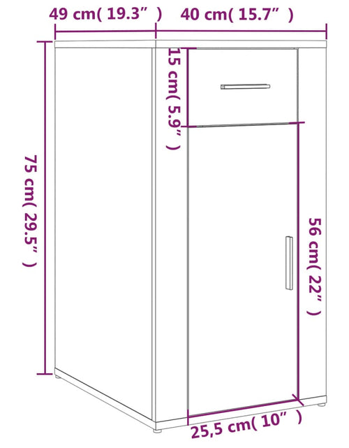 Încărcați imaginea în vizualizatorul Galerie, Dulap de birou, stejar fumuriu, 40x49x75 cm, lemn prelucrat - Lando
