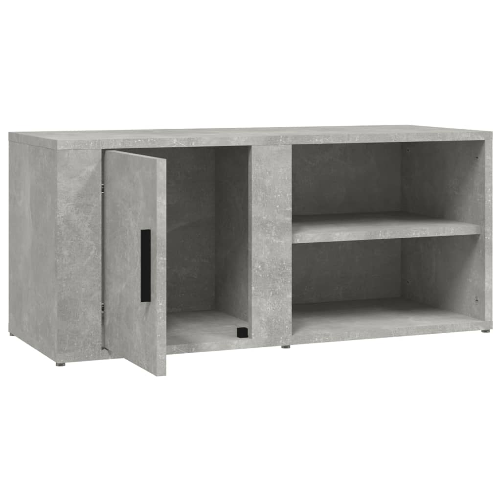 Comodă TV, gri beton, 80x31,5x36 cm, lemn prelucrat Lando - Lando