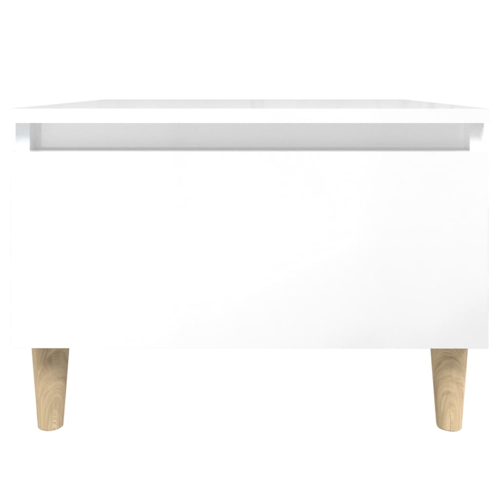 Masă laterală, alb extralucios, 50x46x35 cm, lemn compozit Lando - Lando