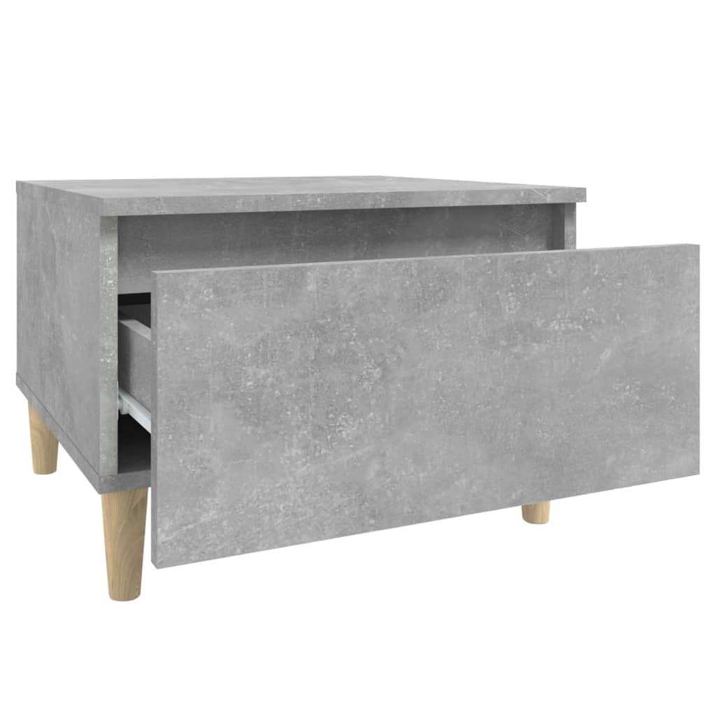 Masă laterală, gri beton, 50x46x35 cm, lemn compozit Lando - Lando