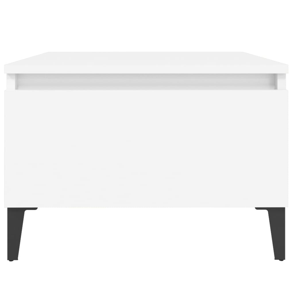 Masă laterală, alb, 50x46x35 cm, lemn compozit Lando