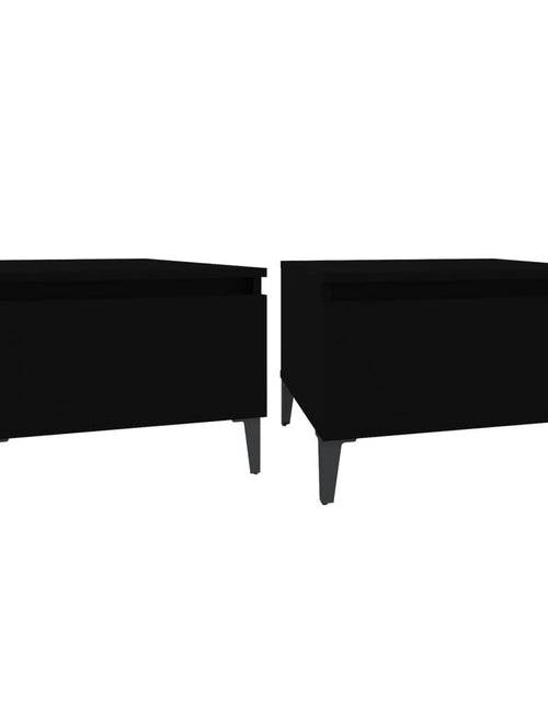 Загрузите изображение в средство просмотра галереи, Mese laterale, 2 buc., negru, 50x46x35 cm, lemn compozit Lando - Lando
