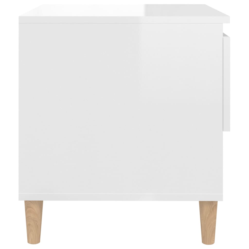 Noptieră, alb extralucios, 50x46x50 cm, lemn prelucrat - Lando