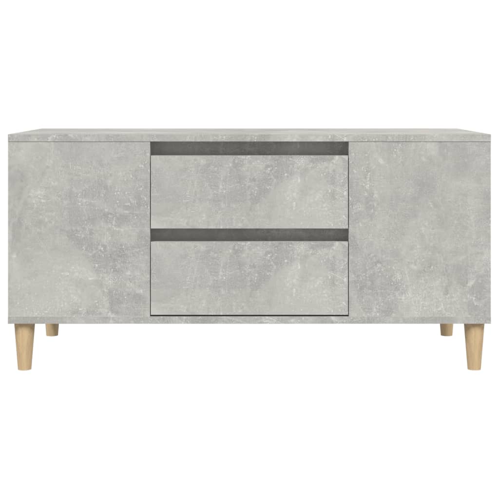 Comodă TV, gri beton, 102x44,5x50 cm, lemn prelucrat Lando - Lando