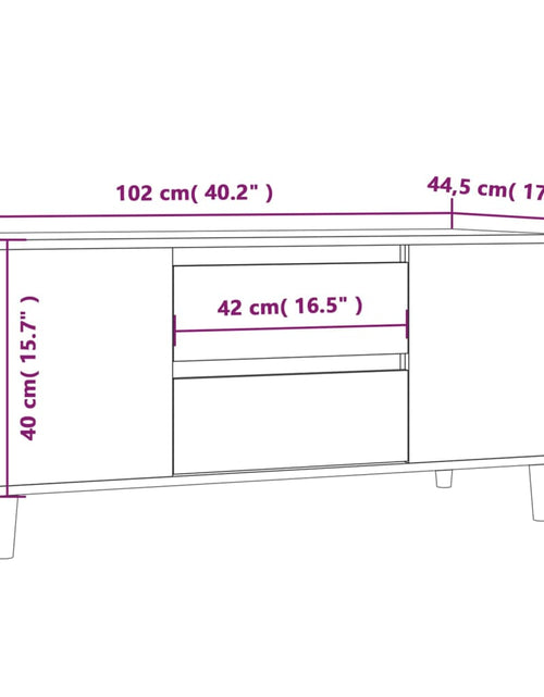 Încărcați imaginea în vizualizatorul Galerie, Comodă TV, gri beton, 102x44,5x50 cm, lemn prelucrat Lando - Lando
