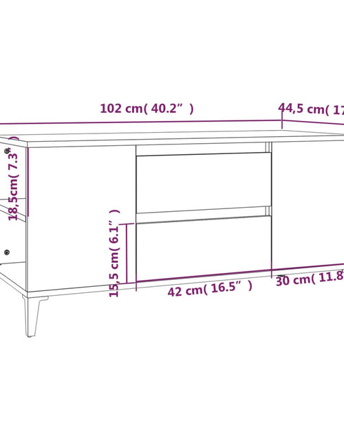 Загрузите изображение в средство просмотра галереи, Comodă TV, alb, 102x44,5x50 cm, lemn prelucrat Lando - Lando
