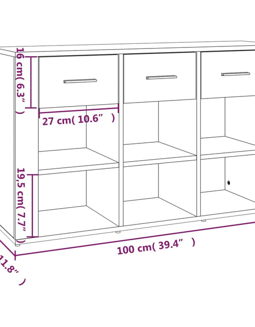 Загрузите изображение в средство просмотра галереи, Servantă, stejar fumuriu, 100x30x59,5 cm, lemn compozit Lando - Lando
