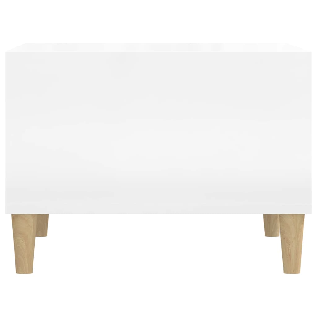 Măsuță de cafea, alb extralucios, 60x50x36,5 cm, lemn compozit Lando - Lando