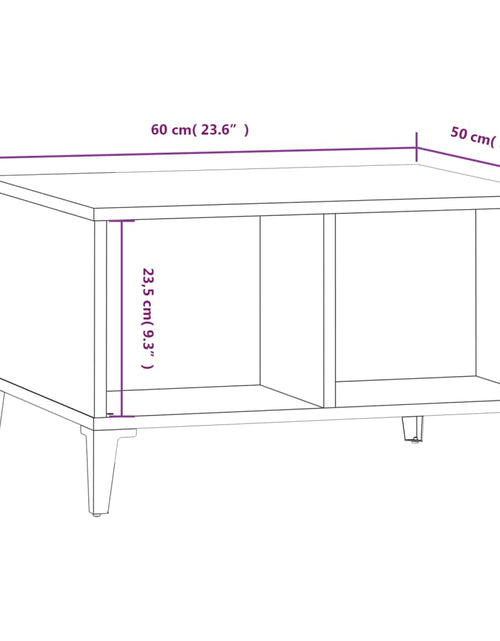 Загрузите изображение в средство просмотра галереи, Măsuță de cafea, stejar maro, 60x50x36,5 cm, lemn compozit Lando - Lando
