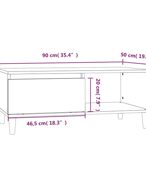 Загрузите изображение в средство просмотра галереи, Măsuță de cafea, stejar fumuriu, 90x50x36,5 cm, lemn prelucrat Lando - Lando
