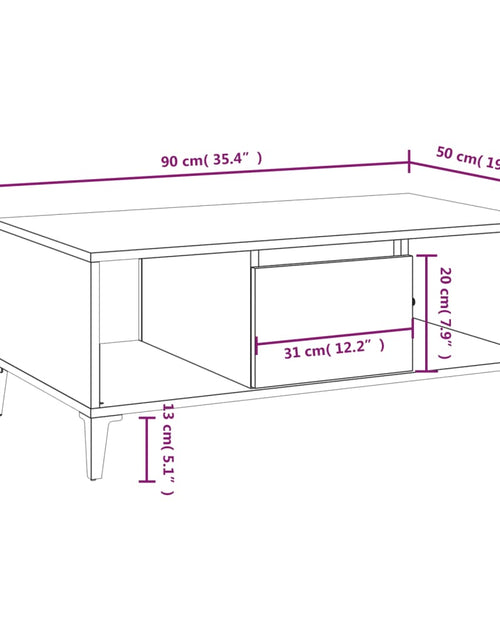 Încărcați imaginea în vizualizatorul Galerie, Măsuță de cafea, gri sonoma, 90x50x36,5 cm, lemn prelucrat Lando - Lando
