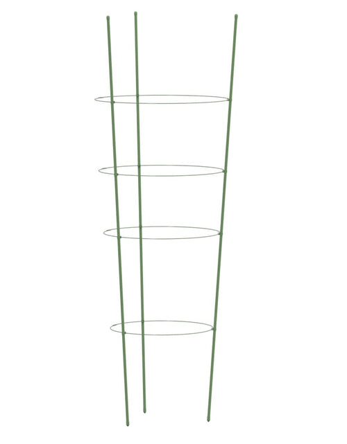Загрузите изображение в средство просмотра галереи, Suport plante de grădină cu 4 inele, 5 buc, verde, 45 cm, oțel - Lando
