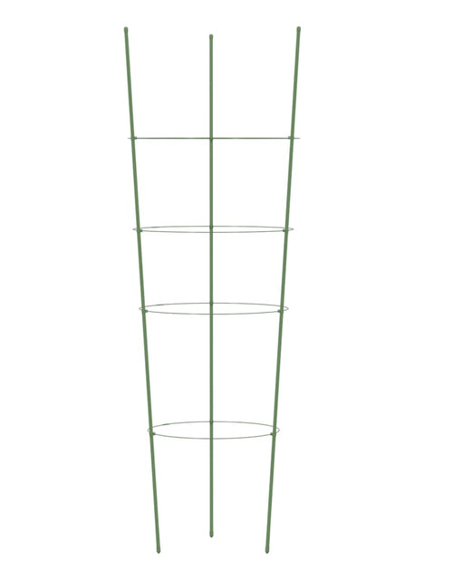 Загрузите изображение в средство просмотра галереи, Suport plante de grădină cu 4 inele, 5 buc, verde, 45 cm, oțel - Lando

