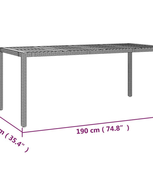 Încărcați imaginea în vizualizatorul Galerie, Masă grădină blat din lemn, gri, poliratan/ lemn masiv acacia - Lando
