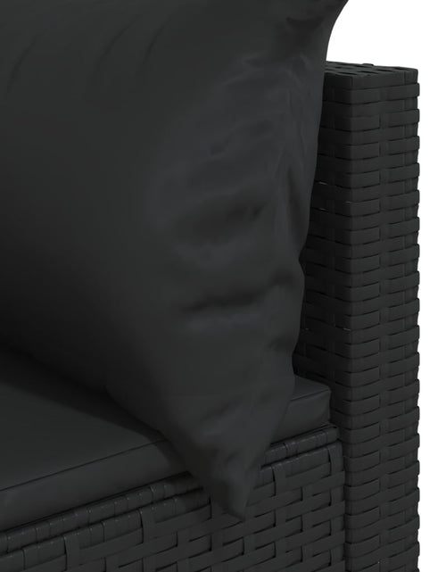 Încărcați imaginea în vizualizatorul Galerie, Canapele de colț de grădină cu perne 2 buc. negru poliratan - Lando
