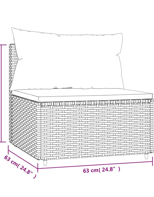 Încărcați imaginea în vizualizatorul Galerie, Canapea de mijloc cu perne pentru grădină, maro, poliratan - Lando
