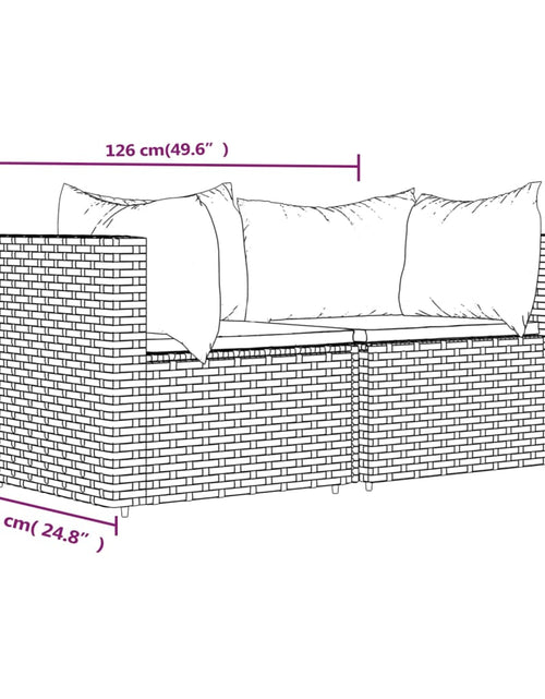 Загрузите изображение в средство просмотра галереи, Canapele de colț de grădină cu perne, 2 buc., maro, poliratan - Lando
