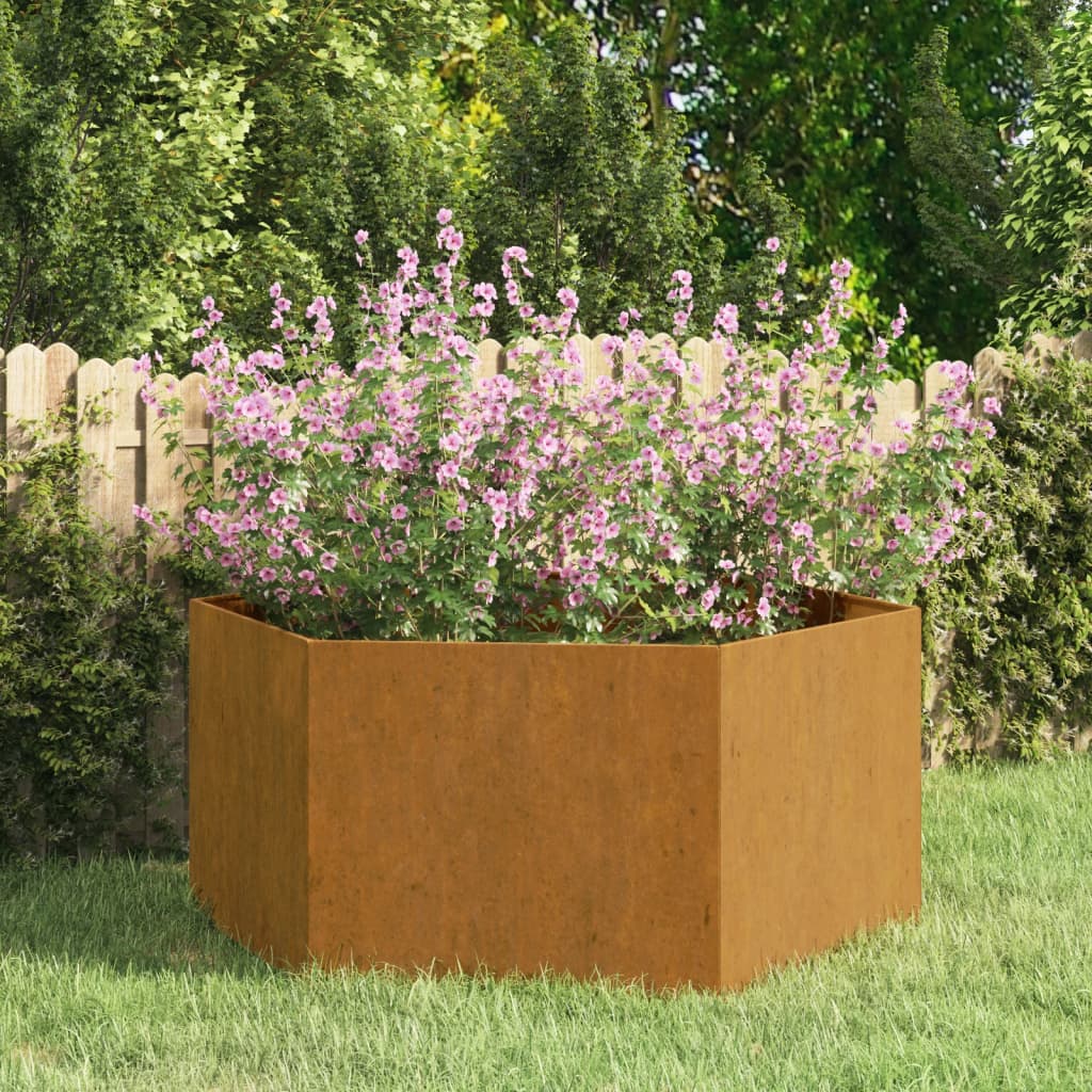 Jardinieră, ruginiu, 90x90x45 cm, oțel corten - Lando