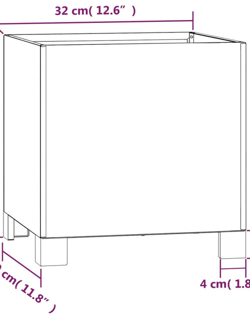 Загрузите изображение в средство просмотра галереи, Jardinieră cu picioare, 2 buc, ruginiu, 32x30x33cm, oțel corten Lando - Lando
