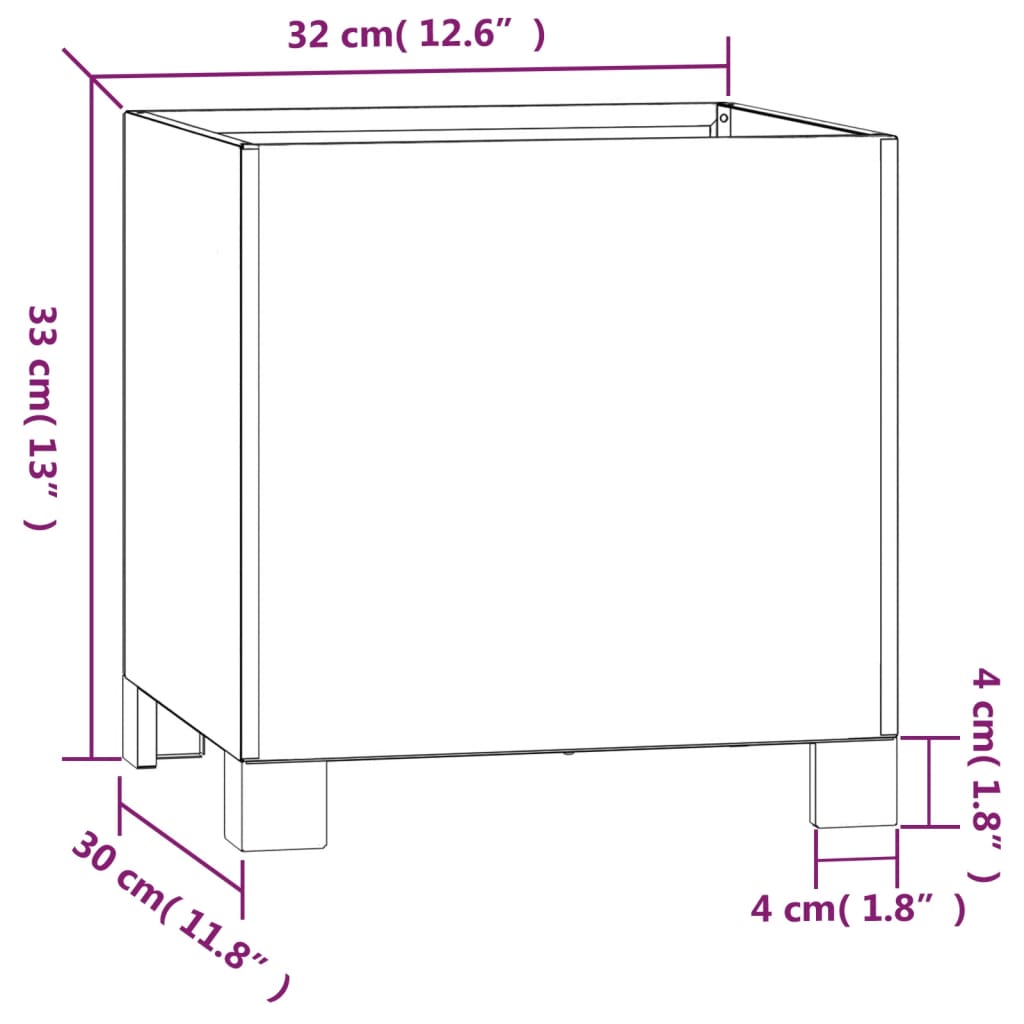 Jardinieră cu picioare, 2 buc, ruginiu, 32x30x33cm, oțel corten Lando - Lando