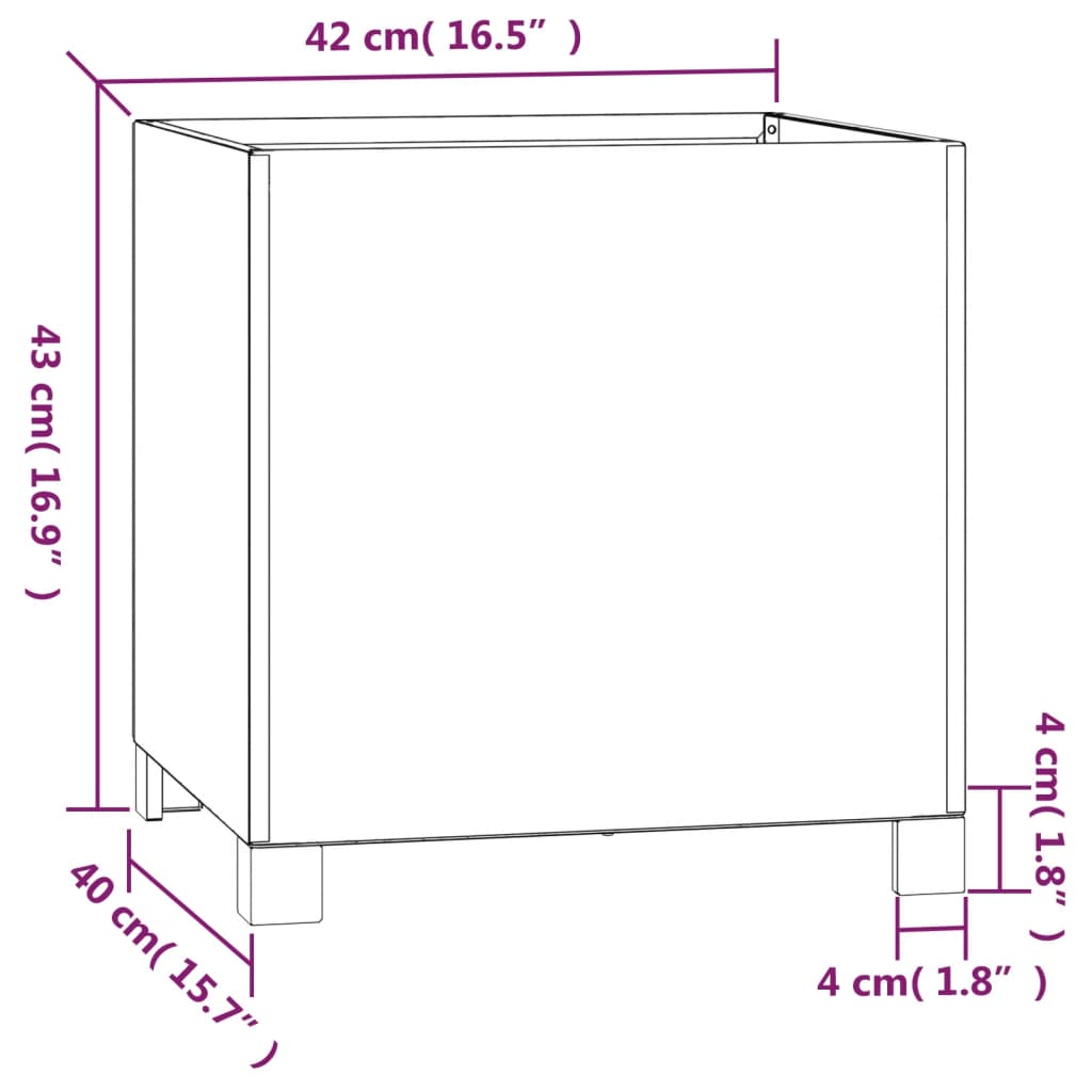 Jardiniere cu picioare 2 buc. ruginiu 42x40x43 cm oțel corten - Lando