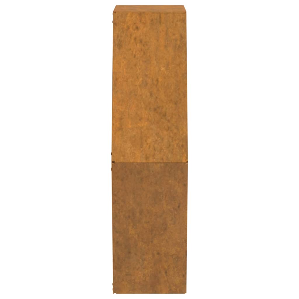 Jardiniere de perete, 2 buc., ruginiu, 46x10x40 cm, oțel corten - Lando