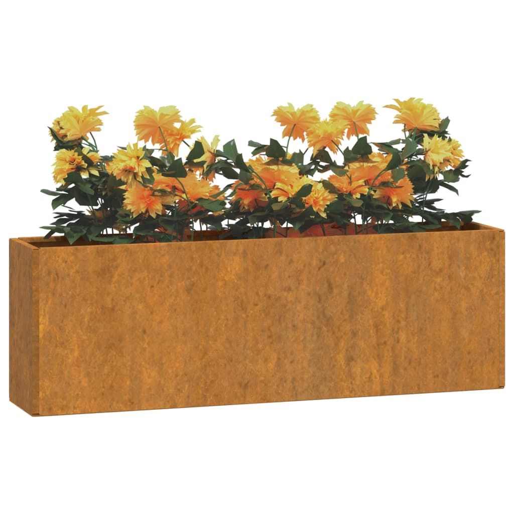 Jardiniere de perete, 2 buc., ruginiu, 53x10x17 cm, oțel corten Lando - Lando