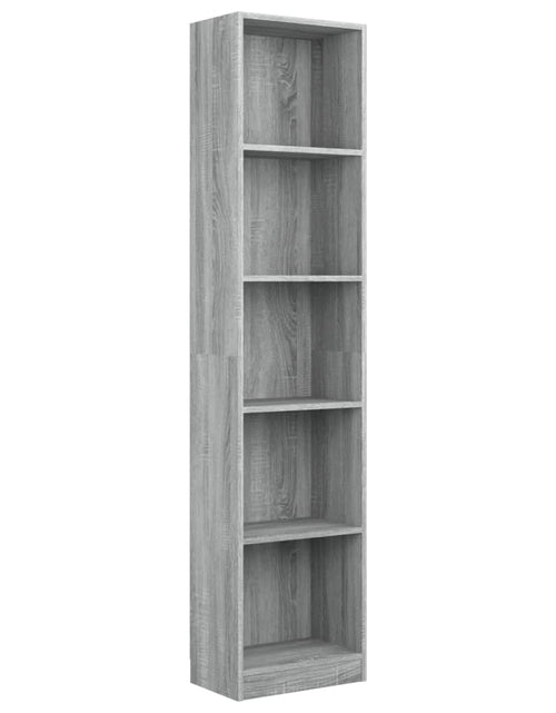 Încărcați imaginea în vizualizatorul Galerie, Bibliotecă cu 5 niveluri gri sonoma 40x24x175 cm lemn compozit Lando - Lando
