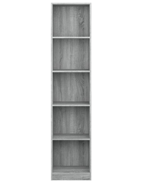 Загрузите изображение в средство просмотра галереи, Bibliotecă cu 5 niveluri gri sonoma 40x24x175 cm lemn compozit Lando - Lando
