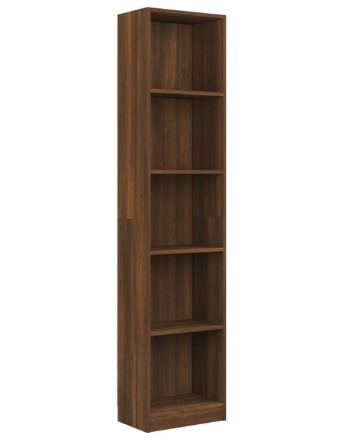Încărcați imaginea în vizualizatorul Galerie, Bibliotecă 5 niveluri stejar maro 40x24x175 cm lemn compozit Lando - Lando
