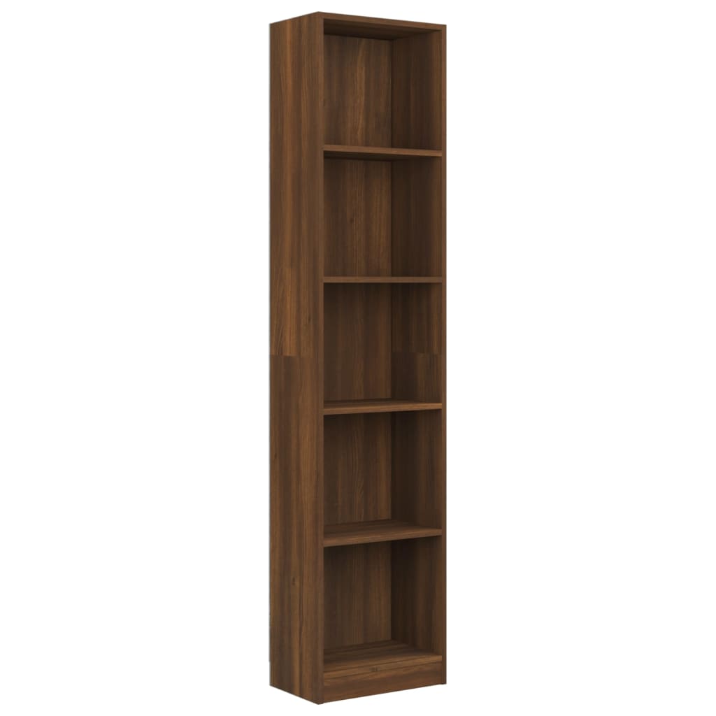 Bibliotecă 5 niveluri stejar maro 40x24x175 cm lemn compozit Lando - Lando