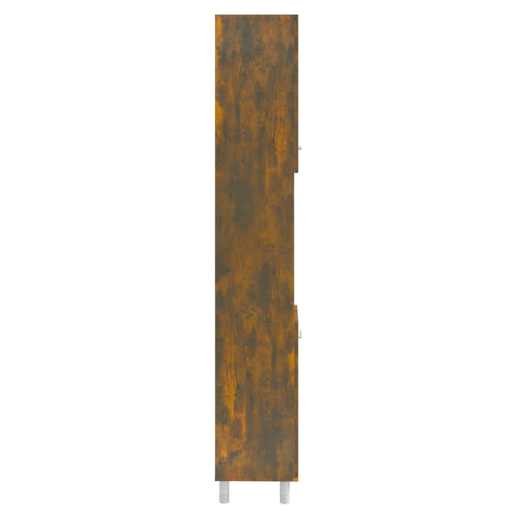 Dulap de baie, stejar fumuriu, 30x30x179 cm, lemn prelucrat - Lando