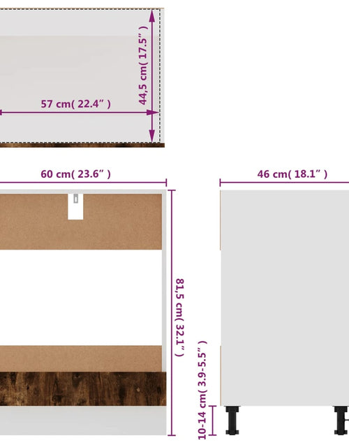 Încărcați imaginea în vizualizatorul Galerie, Dulap pentru cuptor stejar fumuriu 60x46x81,5 cm lemn compozit - Lando
