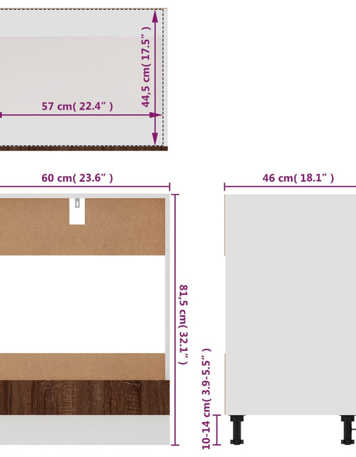 Încărcați imaginea în vizualizatorul Galerie, Dulap pentru cuptor, stejar maro, 60x46x81,5 cm, lemn compozit - Lando
