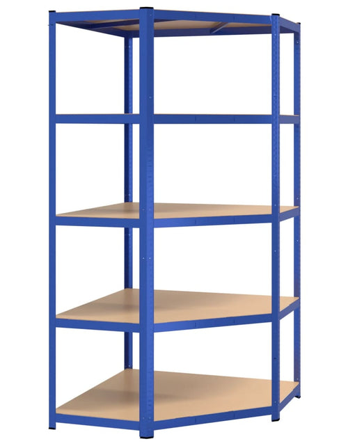 Încărcați imaginea în vizualizatorul Galerie, Rafturi de depozitare cu 5 niveluri, 3 buc., albastru oțel/lemn - Lando
