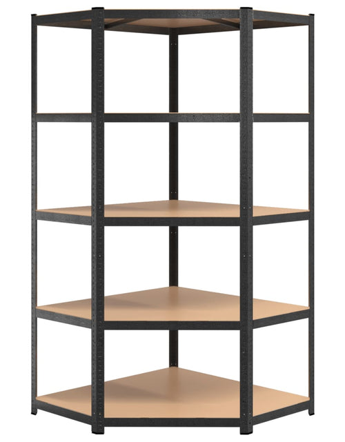 Încărcați imaginea în vizualizatorul Galerie, Rafturi rezistente cu 5 niveluri, 3 buc., gri, oțel &amp; lemn - Lando

