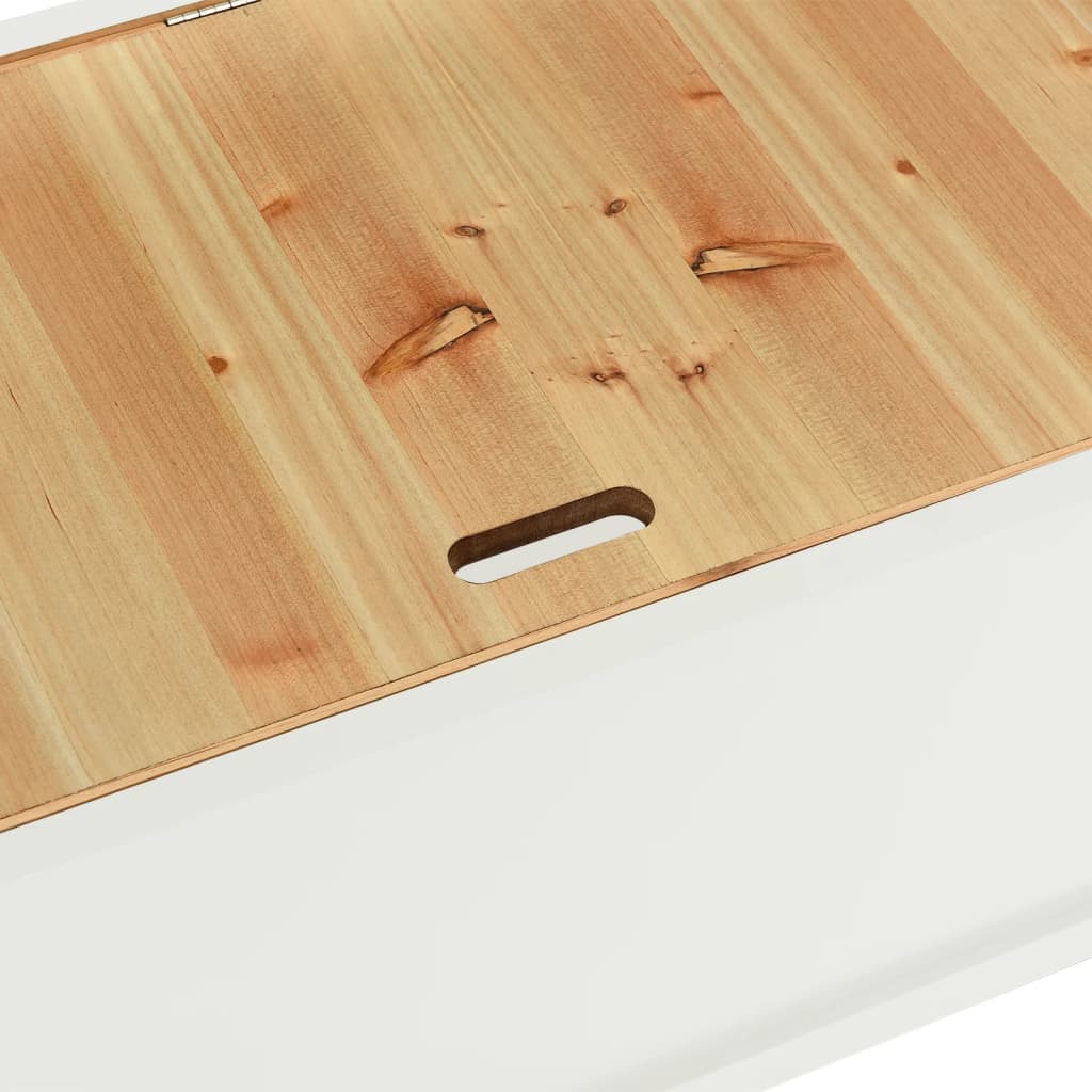Bancă, alb, 107x45x75,5 cm, lemn masiv de brad - Lando