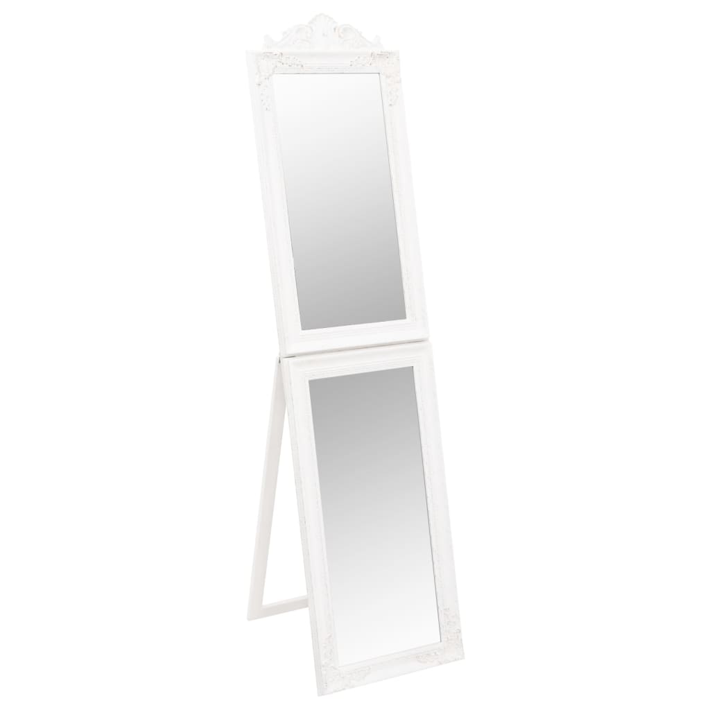Oglindă de sine stătătoare, alb, 45x180 cm Lando - Lando