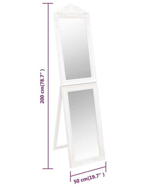 Încărcați imaginea în vizualizatorul Galerie, Oglindă de sine stătătoare, alb, 50x200 cm Lando - Lando
