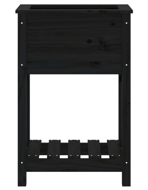 Загрузите изображение в средство просмотра галереи, Jardinieră cu raft, negru, 54x34,5x81 cm, lemn masiv de pin Lando - Lando
