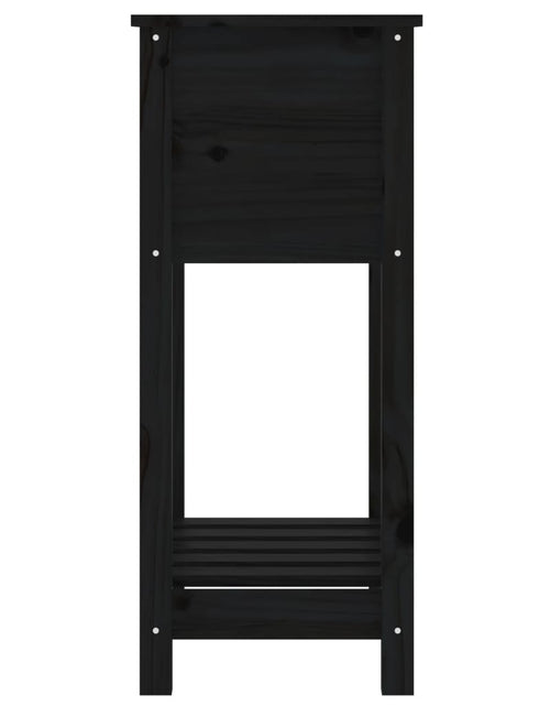 Încărcați imaginea în vizualizatorul Galerie, Jardinieră cu raft, negru, 54x34,5x81 cm, lemn masiv de pin Lando - Lando
