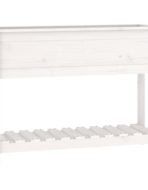 Загрузите изображение в средство просмотра галереи, Jardinieră cu raft, alb, 111,5x34,5x81 cm, lemn masiv de pin Lando - Lando

