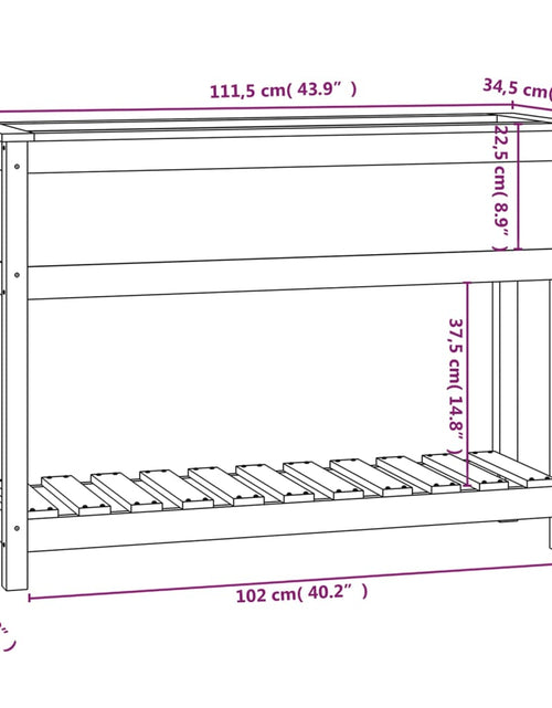 Загрузите изображение в средство просмотра галереи, Jardinieră cu raft, alb, 111,5x34,5x81 cm, lemn masiv de pin Lando - Lando
