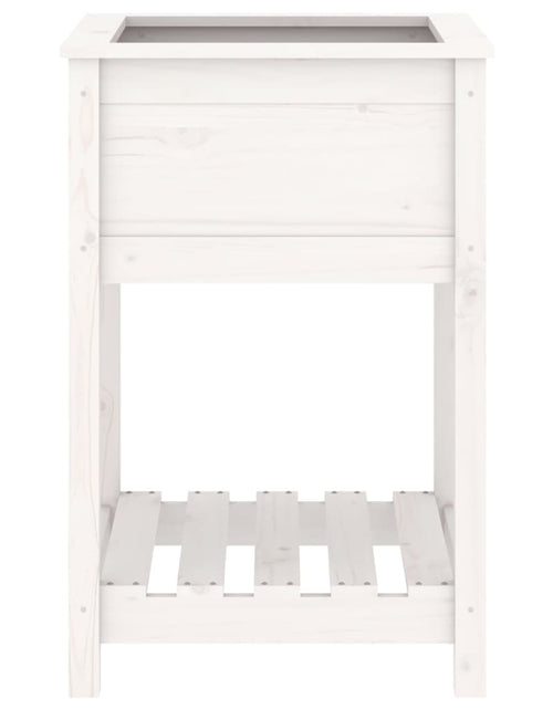 Загрузите изображение в средство просмотра галереи, Jardinieră cu raft, alb, 54x54x81 cm, lemn masiv de pin Lando - Lando
