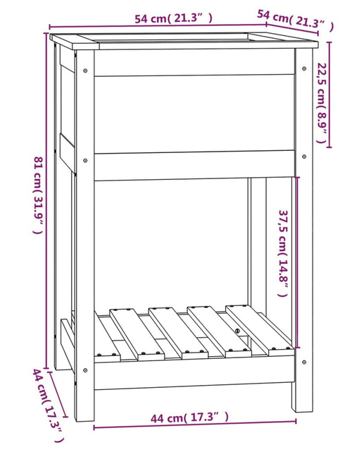 Загрузите изображение в средство просмотра галереи, Jardinieră cu raft, gri, 54x54x81 cm, lemn masiv de pin Lando - Lando
