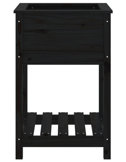 Încărcați imaginea în vizualizatorul Galerie, Jardinieră cu raft, negru, 54x54x81 cm, lemn masiv de pin Lando - Lando
