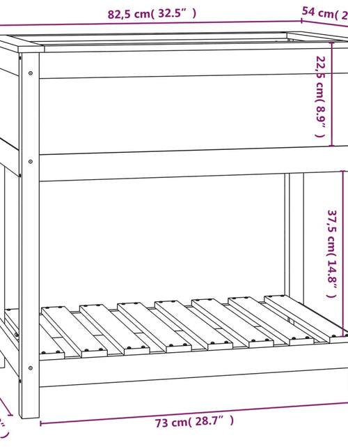 Încărcați imaginea în vizualizatorul Galerie, Jardinieră cu raft, gri, 82,5x54x81 cm, lemn masiv de pin Lando - Lando
