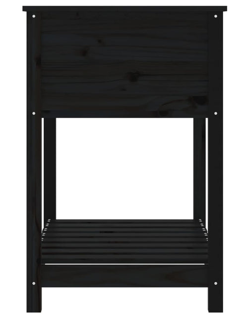Încărcați imaginea în vizualizatorul Galerie, Jardinieră cu raft, negru, 82,5x54x81 cm, lemn masiv de pin Lando - Lando
