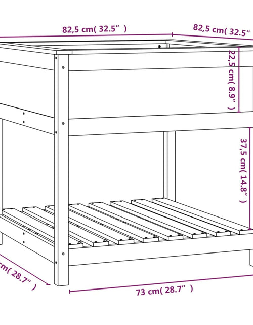 Încărcați imaginea în vizualizatorul Galerie, Jardinieră cu raft, 82,5x82,5x81 cm, lemn masiv de pin - Lando
